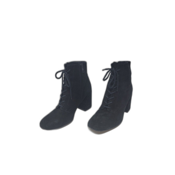 Vince Suede Lace Up Square Toe Ankle Boots - Picture 5 of 7